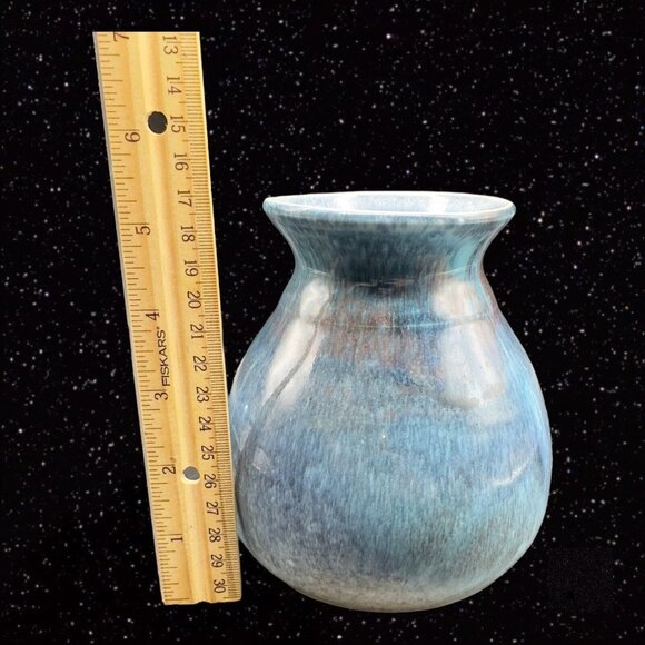 Vintage Arkansas Dryden Pottery Origional Ozark Frontier Blue Drip Glaze 5.5”T - Picture 5 of 8